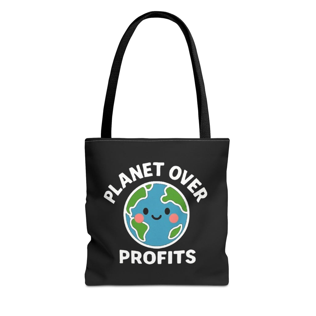 Planet Over Profits Design - Activist Tote Bag (Black) | Civic Goods