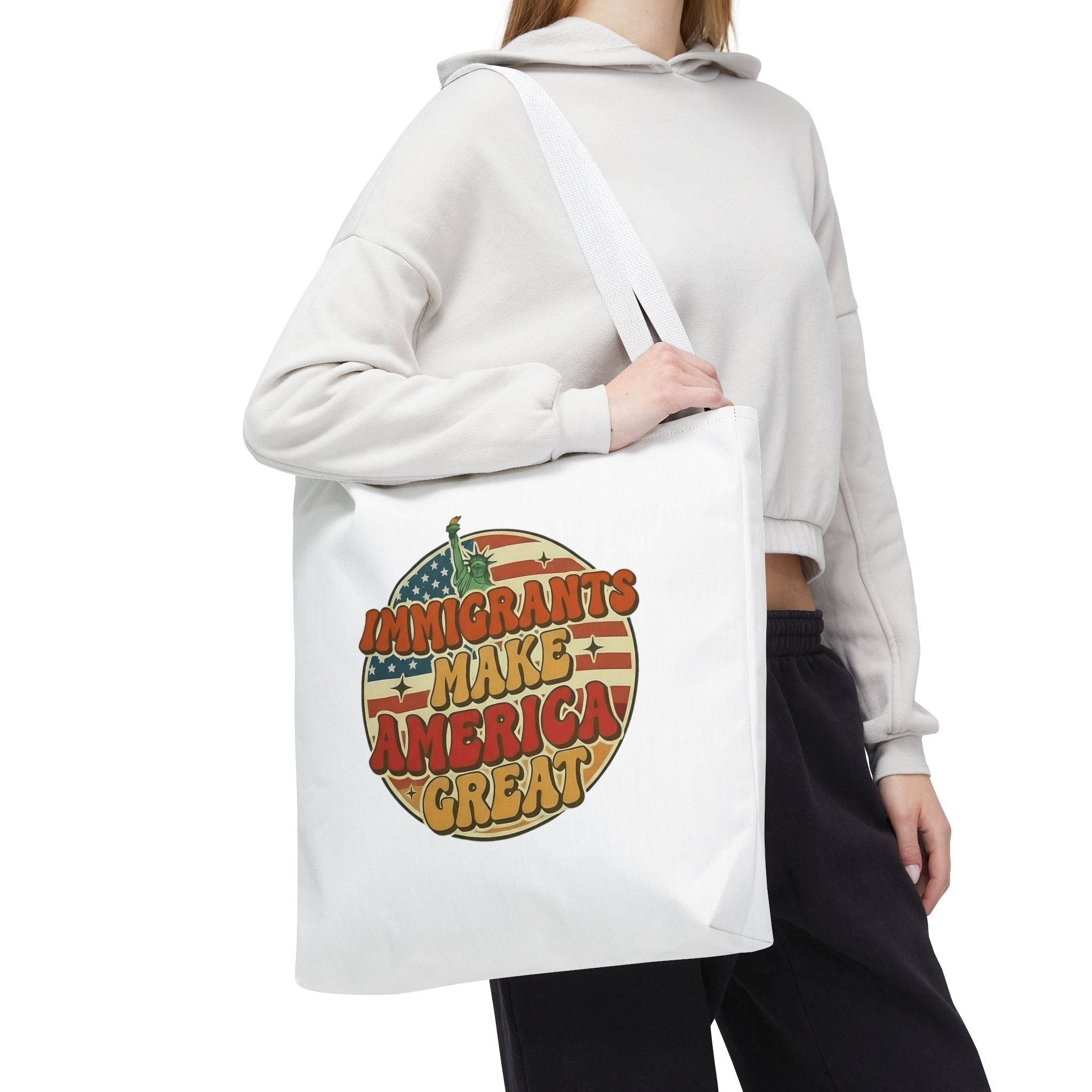Immigrants Make America Great - Activist Tote Bag (White) | Civic Goods