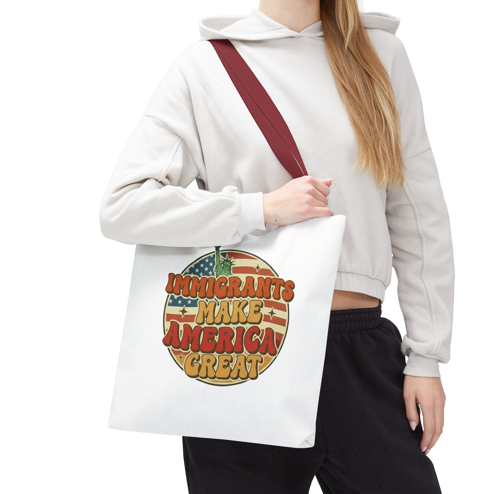 Immigrants Make America Great - Activist Tote Bag (White) | Civic Goods