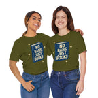 No Bans, Just Books tee  — Olive  - accent — angled Duo
