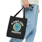 Planet Over Profits Design - Activist Tote Bag (Black) | Civic Goods