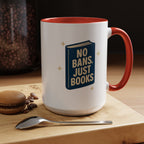 Planet Over Profits mug — 15oz — Red -  accent — angled lifestyle
