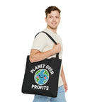 Planet Over Profits Design - Activist Tote Bag (Black) | Civic Goods