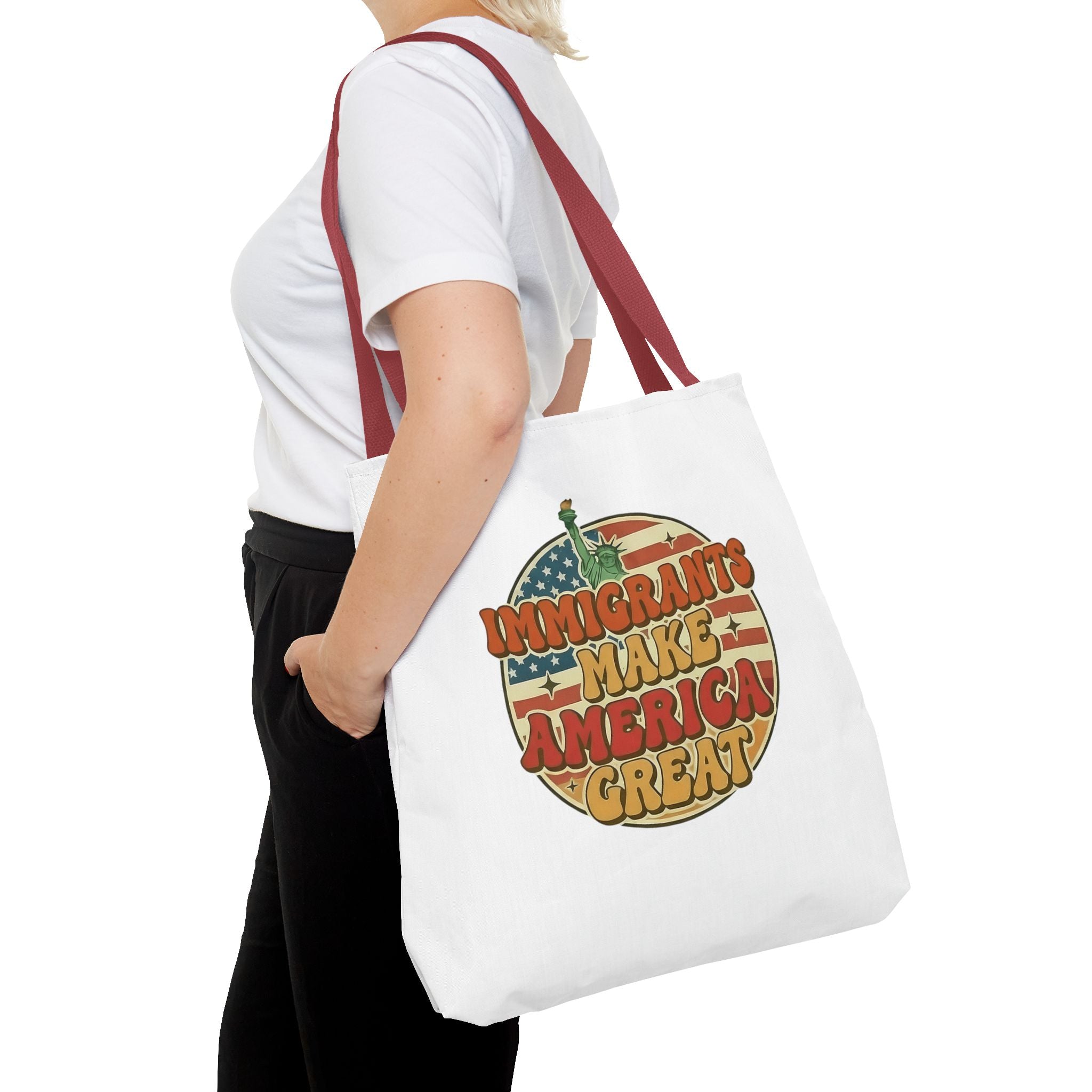 Immigrants Make America Great - Activist Tote Bag (White) | Civic Goods