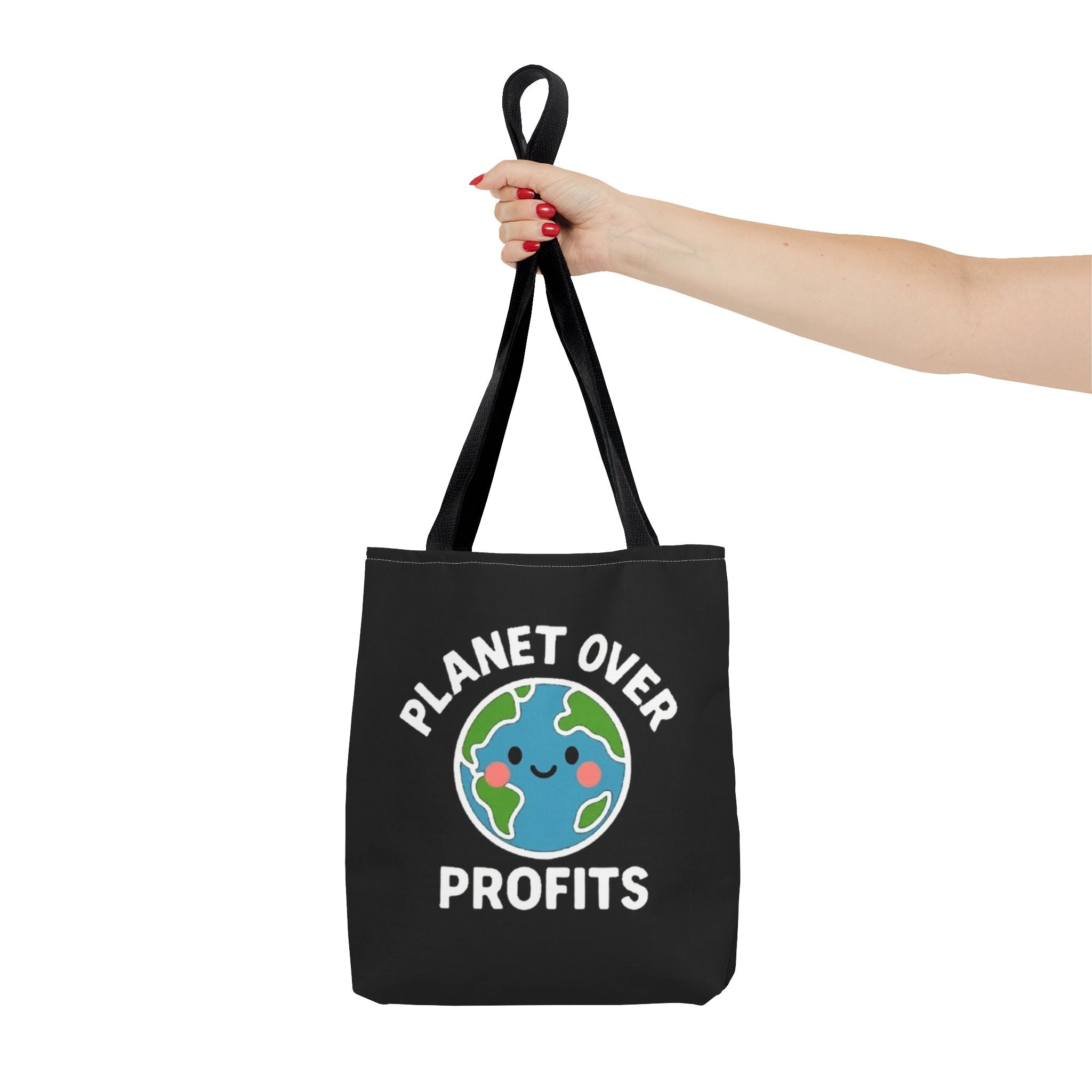 Planet Over Profits Design - Activist Tote Bag (Black) | Civic Goods