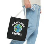 Planet Over Profits Design - Activist Tote Bag (Black) | Civic Goods