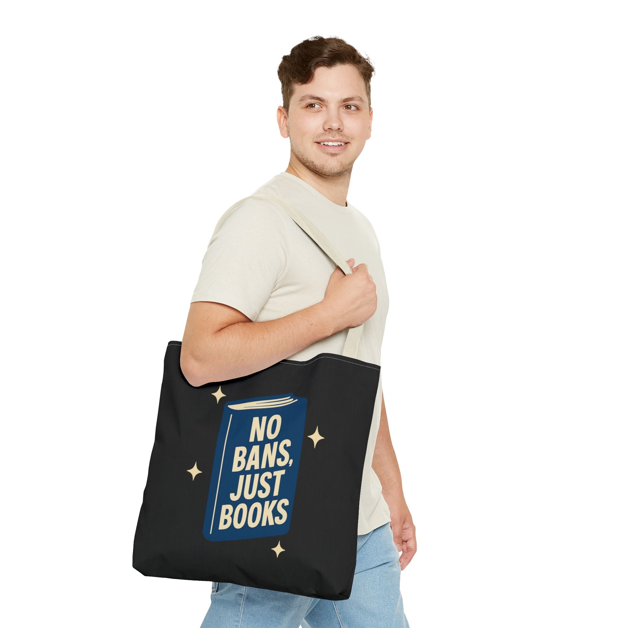 No Bans, Just Books - Activist Tote Bag (Black) | Civic Goods