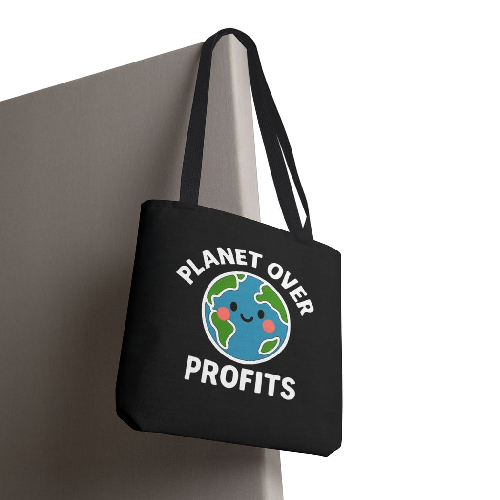 Planet Over Profits Design - Activist Tote Bag (Black) | Civic Goods