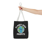 Planet Over Profits Design - Activist Tote Bag (Black) | Civic Goods