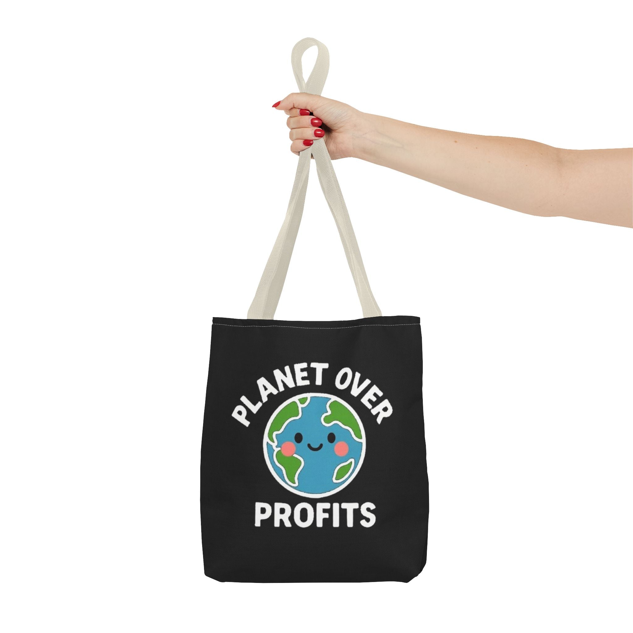 Planet Over Profits Design - Activist Tote Bag (Black) | Civic Goods